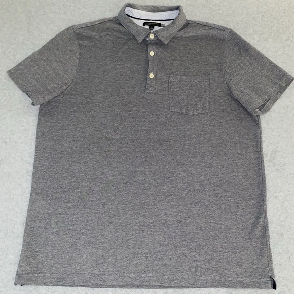 Banana Republic Mens XL Gray Navy Performance Pique Short Sleeve Polo Shirt - Picture 1 of 12